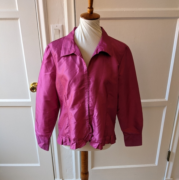 Oscar an Oscar de la Renta company fuchsia blouse size 16p - Picture 3 of 10